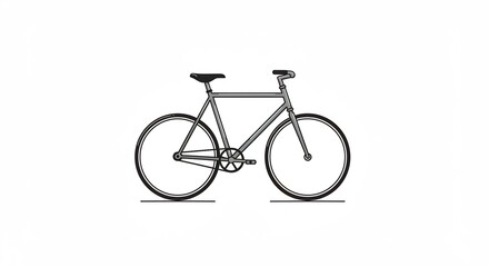 Fototapeta premium 白い背景に描かれた軽快な自転車の線画ミニマリストなデザインがモダンな印象を与える. AI Generated