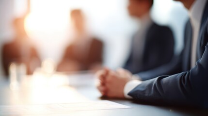 business meeting in small team, calm discussion and strategic planning