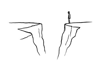 Fototapeta premium Canyon hand drawn simple sketch vector illustration