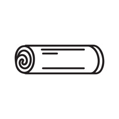 Rolled paper with text lines Icon vector design.