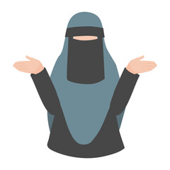 Muslim Woman Hijab Open Hands
