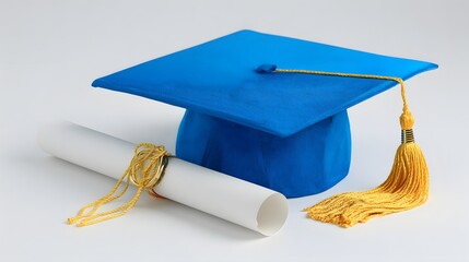 Graduation Cap and Diploma Symbolizing Academic Achievement and Success.