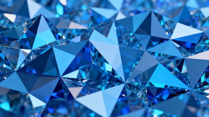 Abstract low poly geometric background in blue, creating a modern digital design