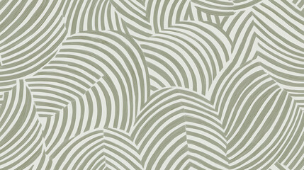 Fototapeta premium Smooth leaf curved line strokes arranged in soft rhythm across seamless abstract pattern, featuring organic shapes and calming neutral color palette for modern design