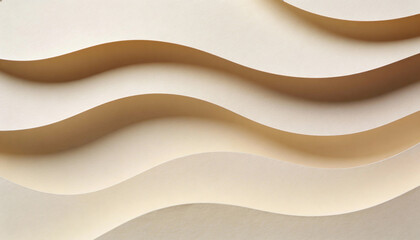 Abstract Wavy Layers of Cream Paper in Soft Valentine Colors for Elegant Background and Design Inspiration