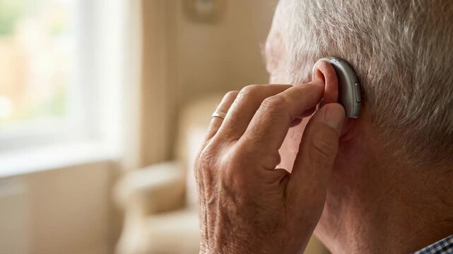 Active aging lifestyle benefits from silver hearing aid technology improving communication, economy, and support for elderly daily life and health