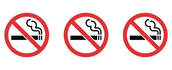 No Smoking Sign Symbol, a clean vector illustration featuring a red crossed-out cigarette, ideal for public safety, signage