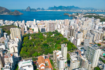 Aerial View of Icarai District in Niteroi City With Saint Benedict Park in the Middle