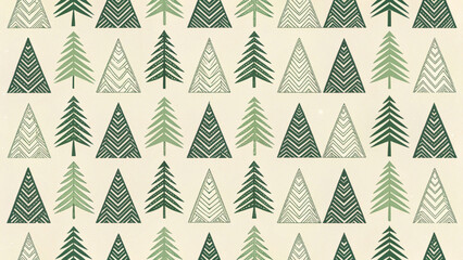 Minimal seamless pattern of abstract Christmas trees made from white zigzag vector background 