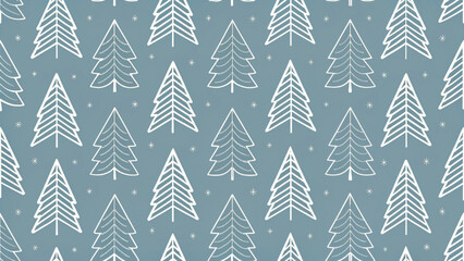 Minimal seamless pattern of abstract Christmas trees made from white zigzag vector background 