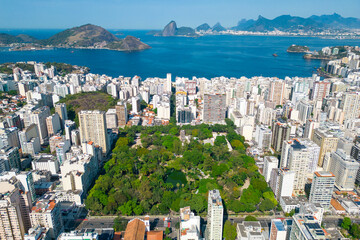 Aerial View of Icarai District in Niteroi City With Saint Benedict Park in the Middle
