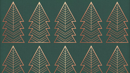 Minimal seamless pattern of abstract Christmas trees made from white zigzag vector background 
