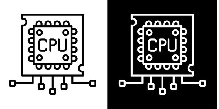 Chip  Icon Set White Style Collection