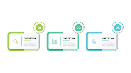 Presentation business infographic template with 3 options. Vector illustration.