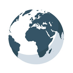 World map silhouette, globe of planet Earth, global business geography, worldwide international. Africa, Asia and America, Europe, Australia continents. Travel infographics, transparent SVG version.