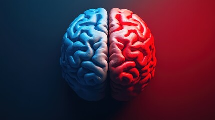 hemispheres. Abstract illustration of brain hemispheres showcasing creativity and logic with soft gradient lighting. wellbeing guides.