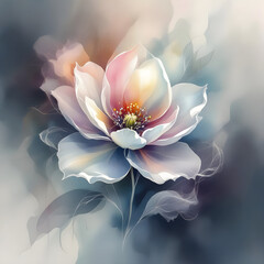 Ethereal bloom: a stunning digital floral artwork