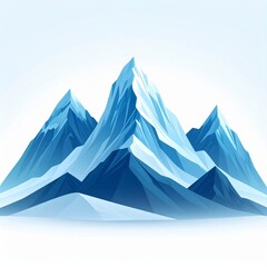 Fototapeta premium Stylized Mountains with Snowy Peaks in Shades of Blue and White