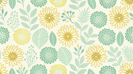 Seamless floral pattern with abstract petal shapes. Soft cream vector background 