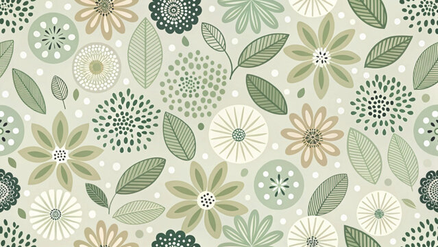 Seamless floral pattern with abstract petal shapes. Soft cream vector background 