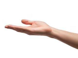 Outstretched hand reaching isolated on transparent background