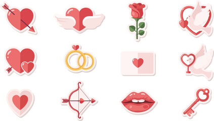 Romantic Love Icons A Collection of Vector Graphics for Valentine's Day