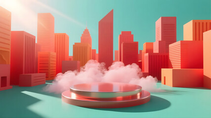 Abstract miniature landscape city stage