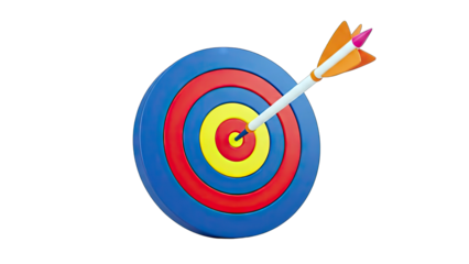 Arrow hitting the bullseye on a target - Success concept