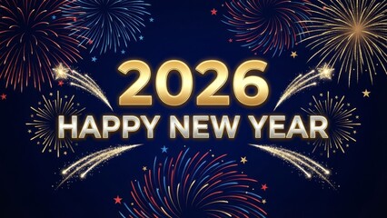 Celebrate new year 2026 with festive fireworks display