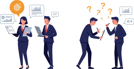 Business People Analyzing Data and Having a Problem Solving Meeting