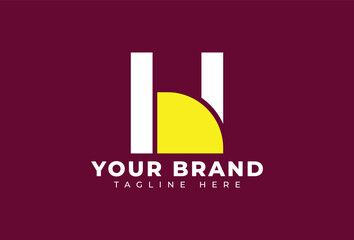 abstract Initial Letter B H logo design vector elements