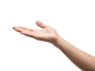 Outstretched hand offering help isolated on transparent background
