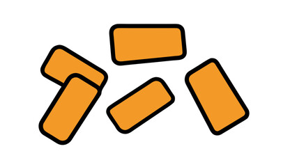 Abstract Orange Rectangles on White Background