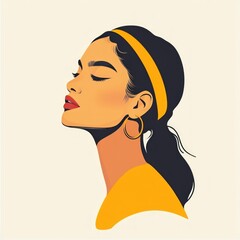 Stylized profile of a woman with eyes closed