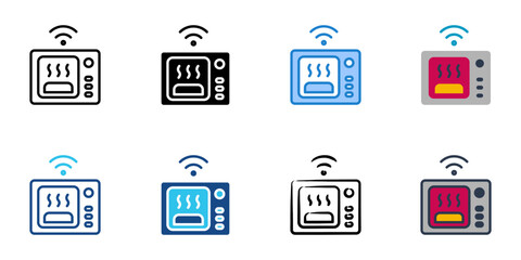 smart microwave icons set multiple style vector collection. 
