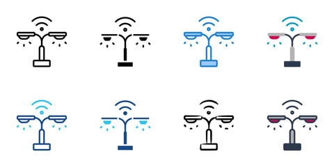 smart lamp icons set multiple style vector collection. 
