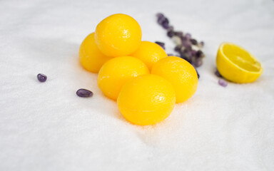 spa, healthy, hygiene,clean background with beauty tools isolated on white fluffy towel, relaxing atmosphere