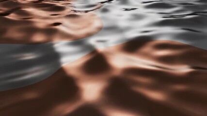 Gentle abstract ripple effect across a metallic liquid background with subtle reflections and shifting silver and copper hues forming a continuous loop hues, silver, design