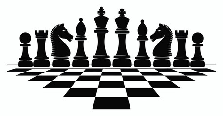 Set of Figures for Chess, a vector collection featuring all classic chess pieces for strategy board games, educational materials, and game design projects © MDSAIDUR