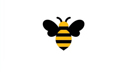 Obraz premium Stylized depiction of an insect featuring black and yellow stripes centered on a plain background