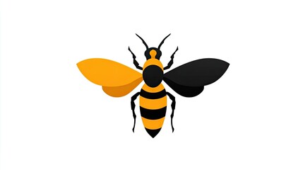 Stylized insect illustration featuring contrasting black and orange coloration