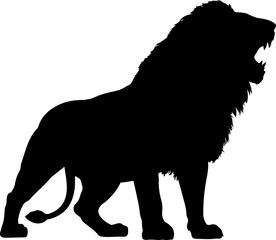 hungry lion silhouette vector illustration