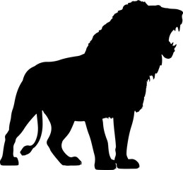 hungry lion silhouette vector illustration