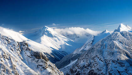Snow Covered Mountains In Winter