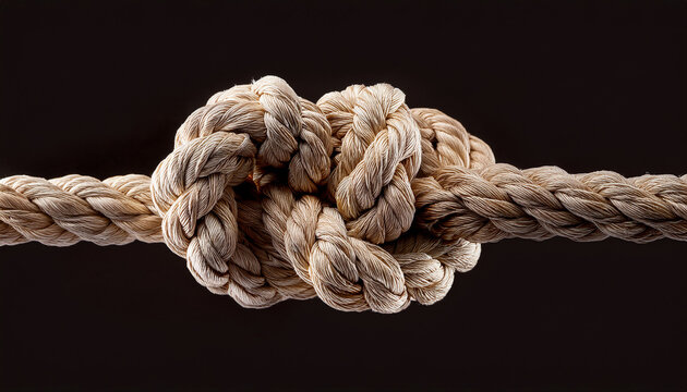 Knot Rope Isolated On Dark Background
