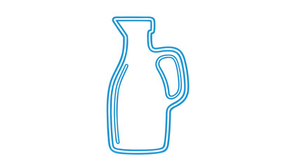 Blue Outline Oil Bottle Icon