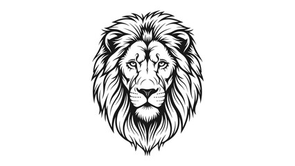 Obraz premium Majestic Lion Head Illustration - A Powerful Symbol of Strength and Royalty