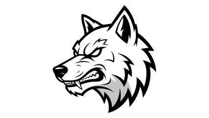 Obraz premium Fierce Wolf Head Emblem A Symbol of Power and Ferocity for Your Brand
