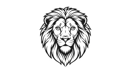 Majestic Lion Head Illustration - Powerful King of the Jungle Emblem