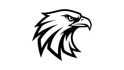 Fototapeta premium Bold Eagle Head Silhouette, Striking Graphic Emblem for Sports Teams and Brands